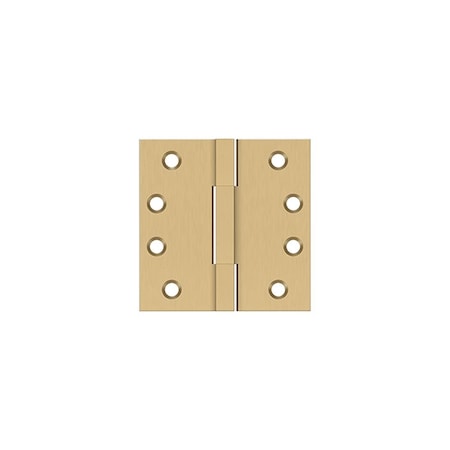 Deltana 4 x 4 Square Knuckle Hinge; Satin Brass Finish DSBS44
